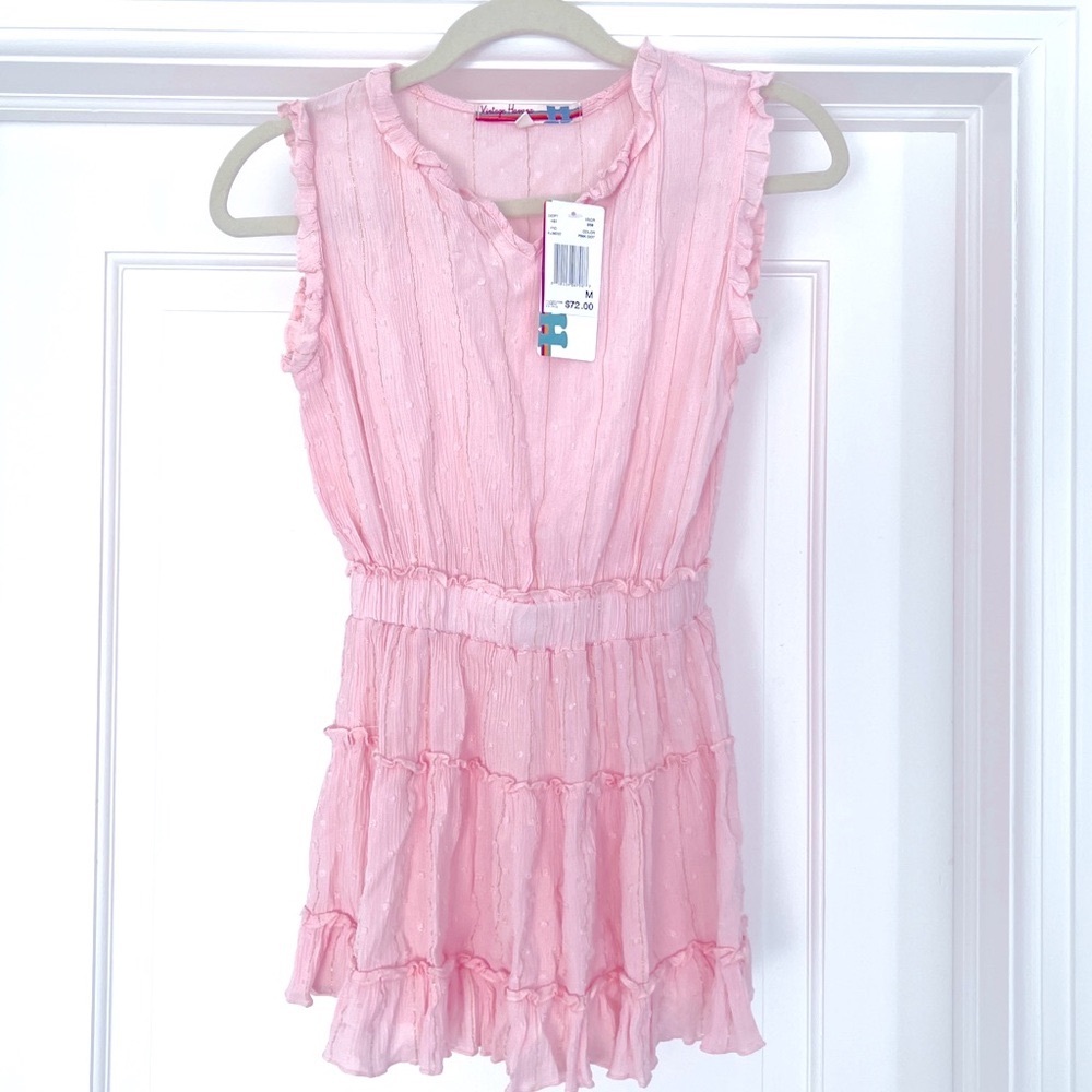 NEW Vintage Havana girls pink dress with tags. Size M - age 6-8.